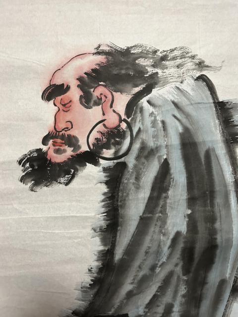 古玩字畫秋田老師禪意羅漢圖拍賣,當前價格658元