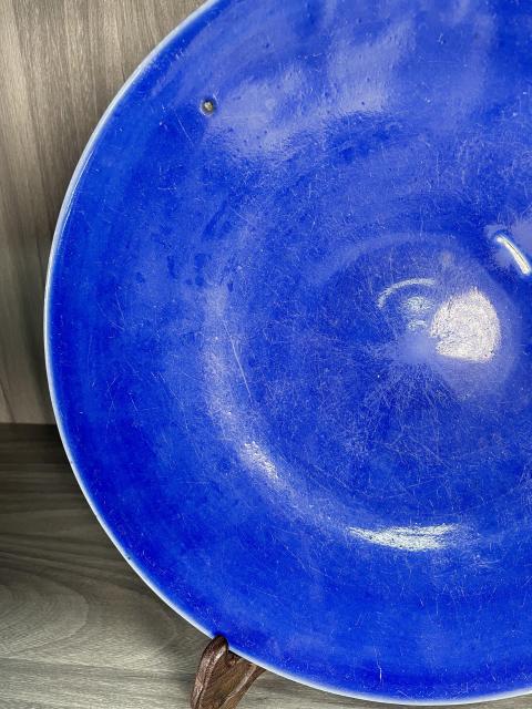 古玩陶瓷清中期 霽藍釉大盤拍賣，當(dāng)前價格1750元