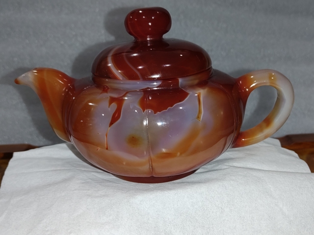 古玩雜項瑪瑙茶壺一把拍賣,當前價格1680元