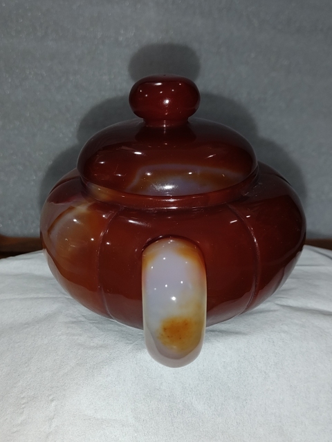 古玩雜項瑪瑙茶壺一把拍賣,當前價格1680元