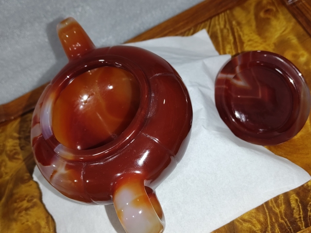 古玩雜項瑪瑙茶壺一把拍賣,當前價格1680元
