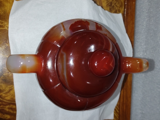 古玩雜項瑪瑙茶壺一把拍賣,當前價格1680元