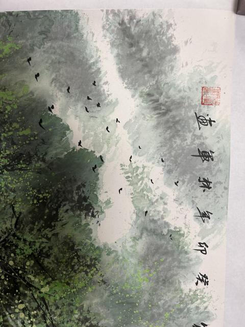 古玩字畫(huà)林軍《彩墨水鄉(xiāng)》拍賣(mài),當(dāng)前價(jià)格750元