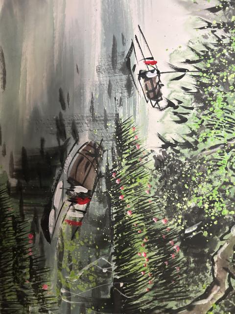 古玩字畫(huà)林軍《彩墨水鄉(xiāng)》拍賣(mài),當(dāng)前價(jià)格750元