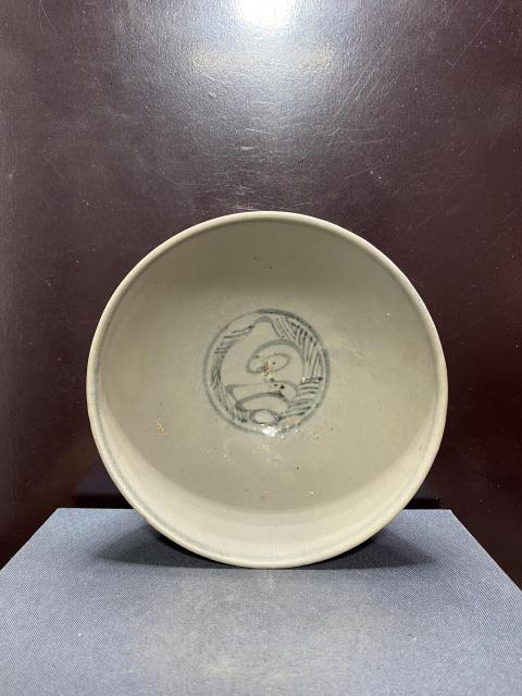 古玩陶瓷明,青花芭蕉海螺紋碗拍賣,當前價格2600元