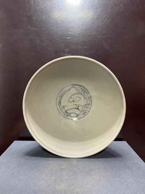 古玩陶瓷明,青花芭蕉海螺紋碗拍賣,當前價格2600元