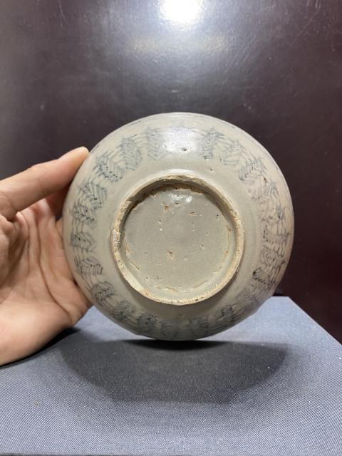 古玩陶瓷明,青花芭蕉海螺紋碗拍賣,當前價格2600元