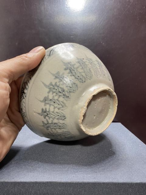 古玩陶瓷明,青花芭蕉海螺紋碗拍賣,當前價格2600元