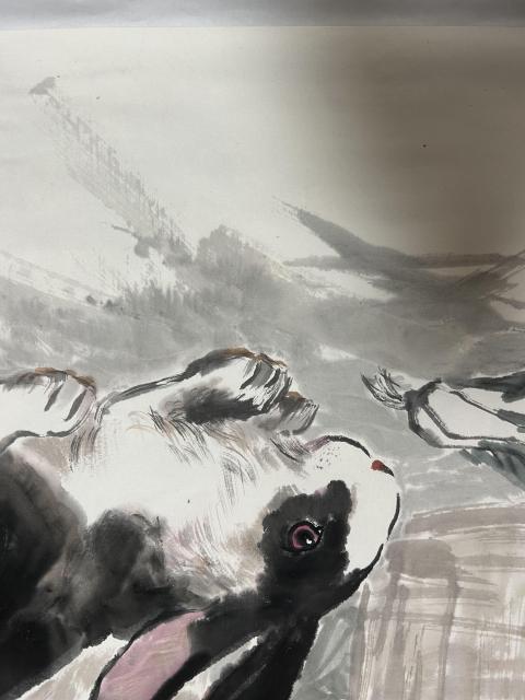 古玩字畫王文強《玉兔呈祥》拍賣,當前價格450元