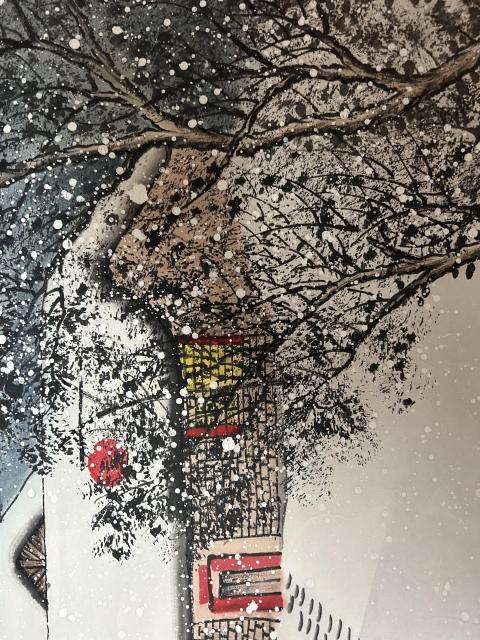 古玩字畫湘溪款國畫山水拍賣,當前價格578元