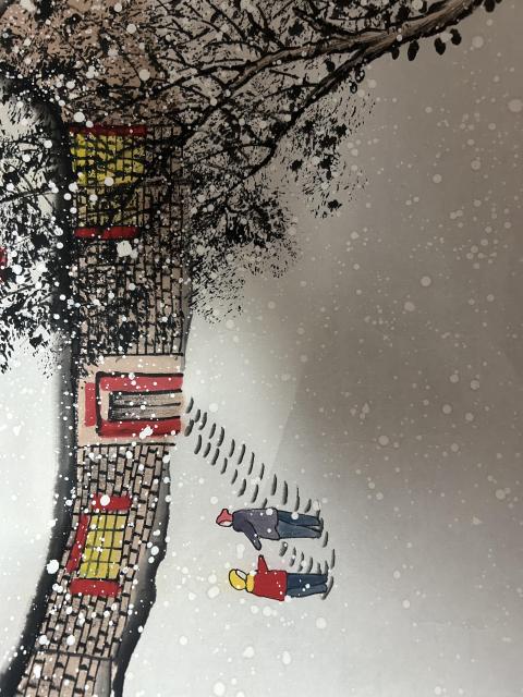 古玩字畫湘溪款國畫山水拍賣,當前價格578元