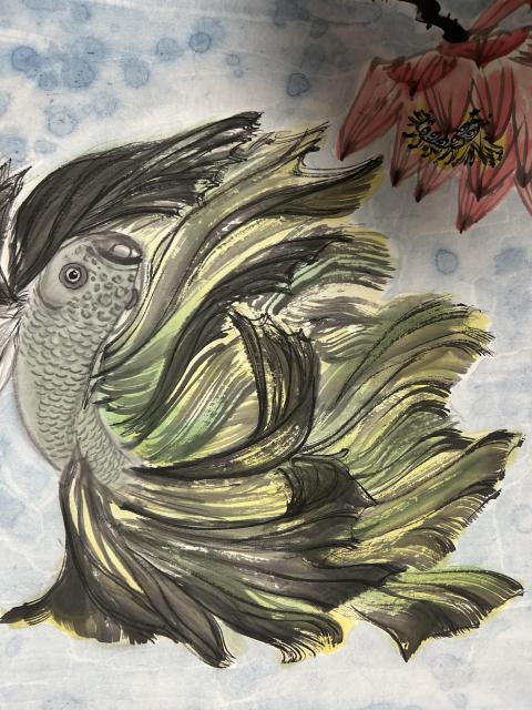 古玩字畫秦中杰老師精品《連年有余》拍賣，當前價格788元