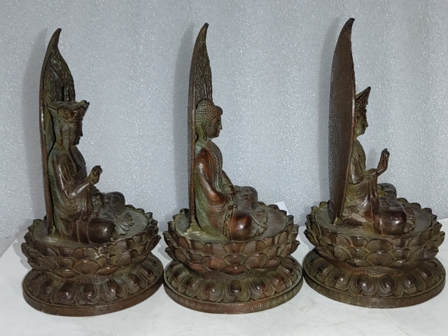 古玩雜項銅西方三圣擺件拍賣，當前價格1666元