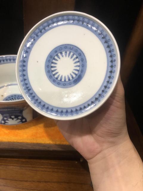 古玩陶瓷（新年放漏中）清末民初-博古圖青花紋-蓋碗拍賣，當前價格406元