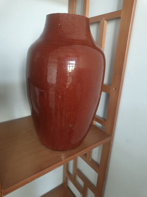 古玩陶瓷清中鈞紅釉羅漢瓶拍賣，當前價格2000元