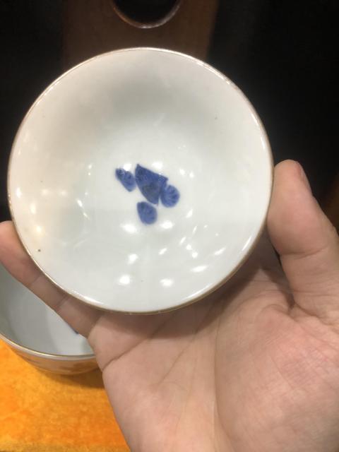 古玩陶瓷（新年放漏中）清末民初-魚藻紋-描金青花蓋碗一對拍賣，當前價格801元
