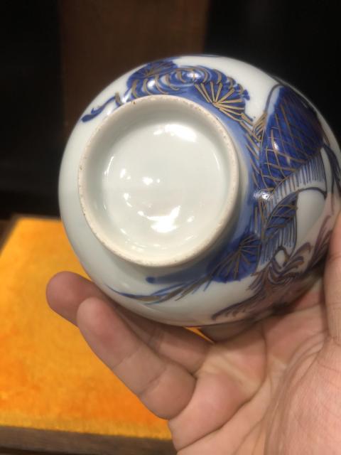 古玩陶瓷（新年放漏中）清末民初-魚藻紋-描金青花蓋碗一對拍賣，當前價格801元