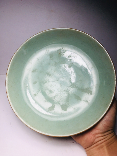 古玩陶瓷道光款豆青釉盤拍賣,當(dāng)前價格488元
