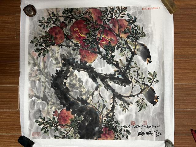 古玩字畫曹長春老師精品作品《花卉》拍賣,當前價格688元