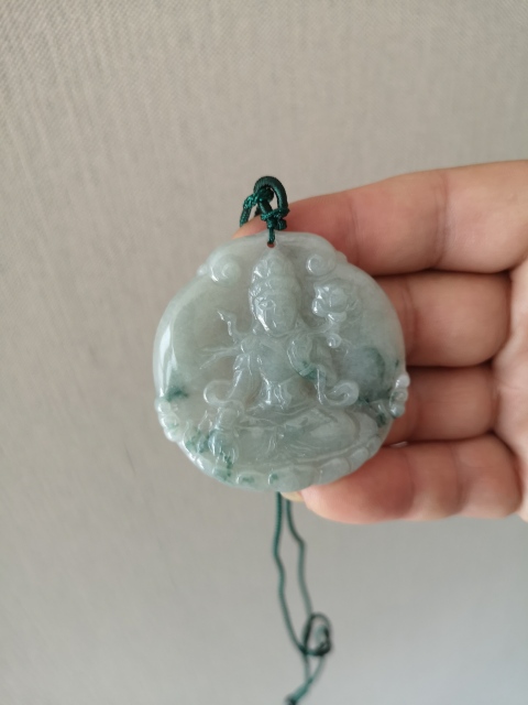 古玩玉器蓮花觀音牌子拍賣，當前價格450元