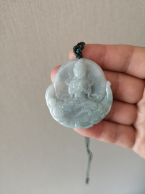 古玩玉器天然翡翠雕“普賢菩薩”掛牌拍賣,當前價格398元