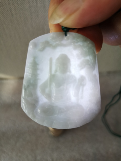 古玩玉器天然翡翠“不動尊菩薩”掛牌拍賣,當前價格398元