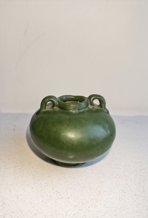 古玩陶瓷元明代綠釉陶雙系水盂（股市都沒(méi)它綠）拍賣(mài)，當(dāng)前價(jià)格2200元