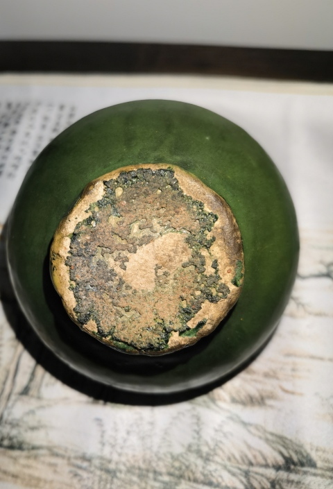 古玩陶瓷元明代綠釉陶雙系水盂（股市都沒(méi)它綠）拍賣(mài)，當(dāng)前價(jià)格2200元