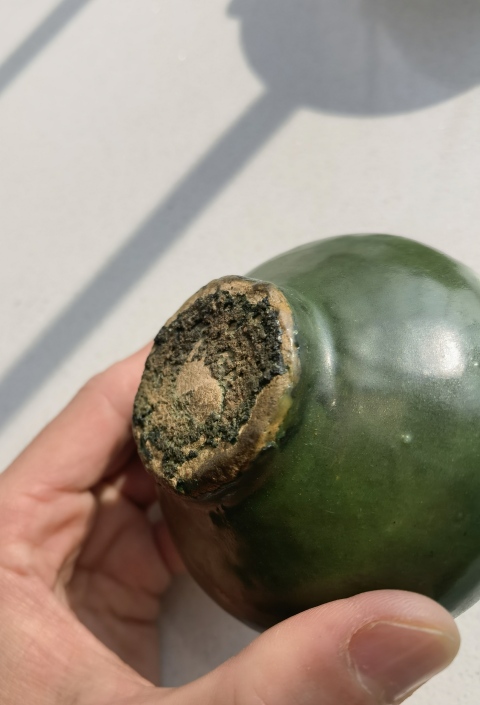 古玩陶瓷元明代綠釉陶雙系水盂（股市都沒(méi)它綠）拍賣(mài)，當(dāng)前價(jià)格2200元
