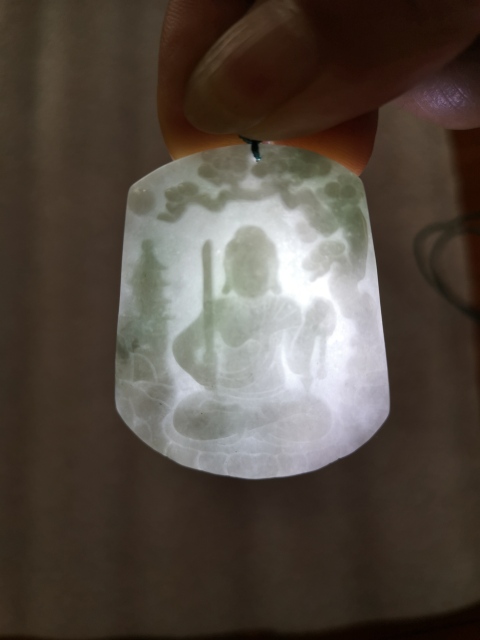 古玩玉器天然翡翠“不動尊菩薩”掛牌拍賣,當前價格398元