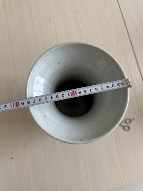 古玩陶瓷清中期.青花纏枝花卉喜字紋盤口大瓶拍賣，當前價格4500元
