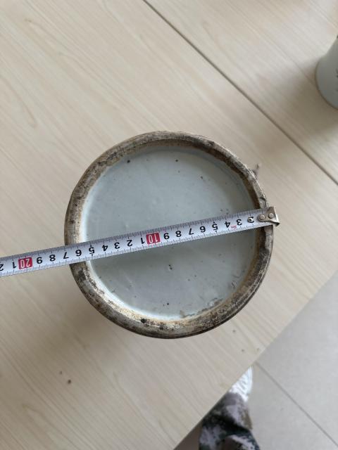古玩陶瓷清中期.青花纏枝花卉喜字紋盤口大瓶拍賣，當前價格4500元