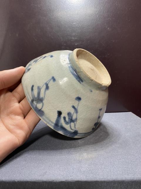 古玩陶瓷明代.青花嬰戲碗。拍賣，當前價格2280元