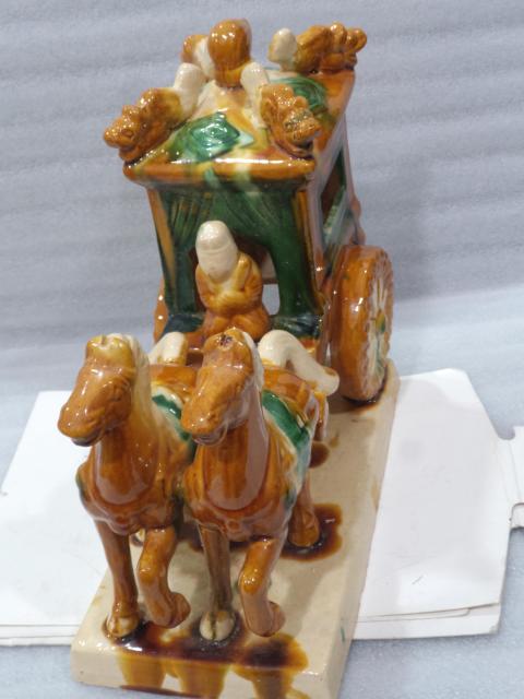 古玩雜項唐三彩車馬拍賣,當前價格328元