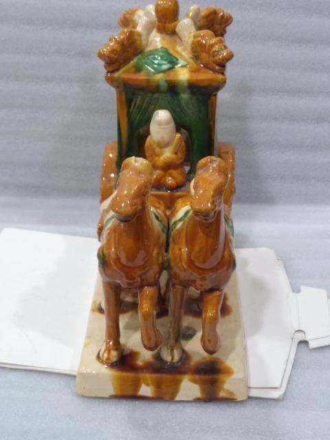 古玩雜項唐三彩車馬拍賣,當前價格328元