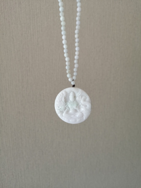 古玩玉器天然翡翠雕觀音牌拍賣,當前價格850元