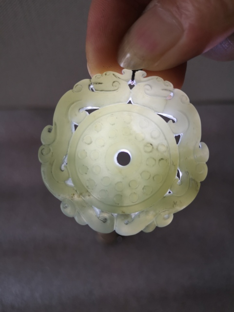 古玩玉器青海料雕雙龍佩拍賣，當前價格298元