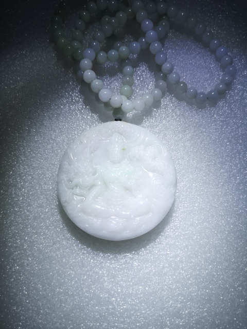 古玩玉器天然翡翠雕觀音牌拍賣,當前價格850元