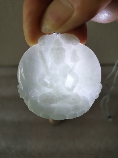 古玩玉器天然翡翠“虛空藏菩薩”掛牌拍賣，當前價格480元