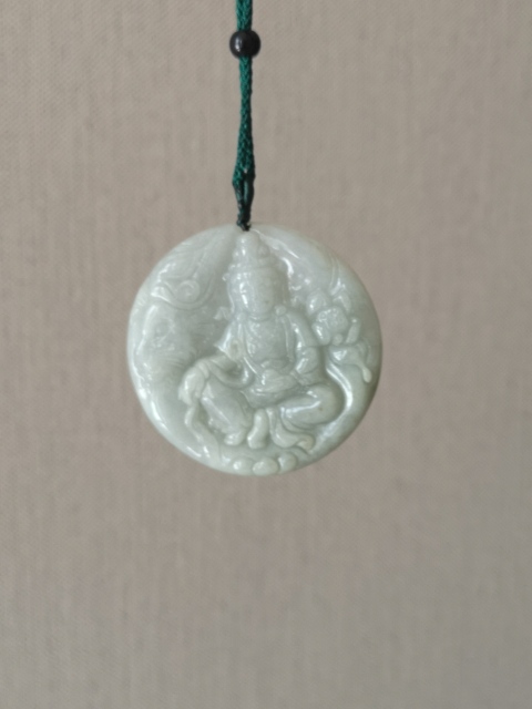 古玩玉器天然翡翠雕“普賢菩薩”掛牌拍賣,當前價格450元