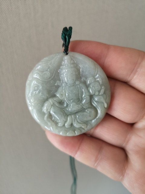 古玩玉器天然翡翠雕“普賢菩薩”掛牌拍賣,當前價格450元
