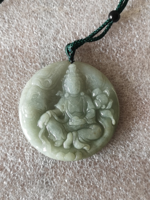 古玩玉器天然翡翠雕“普賢菩薩”掛牌拍賣,當前價格450元