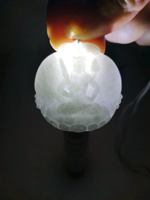 古玩玉器天然翡翠“虛空藏菩薩”掛牌拍賣，當前價格480元