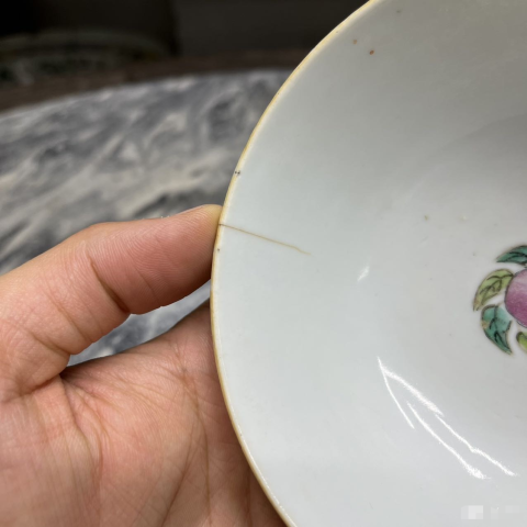 古玩陶瓷【非常少見】清同治礬紅彩福壽紋碗拍賣，當前價格888元