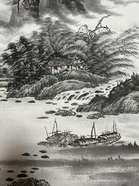 古玩字畫(huà)伍輝平老師精品山水《奇峰春雨》拍賣(mài),當(dāng)前價(jià)格578元