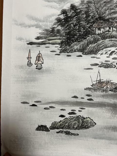古玩字畫(huà)伍輝平老師精品山水《奇峰春雨》拍賣(mài),當(dāng)前價(jià)格578元