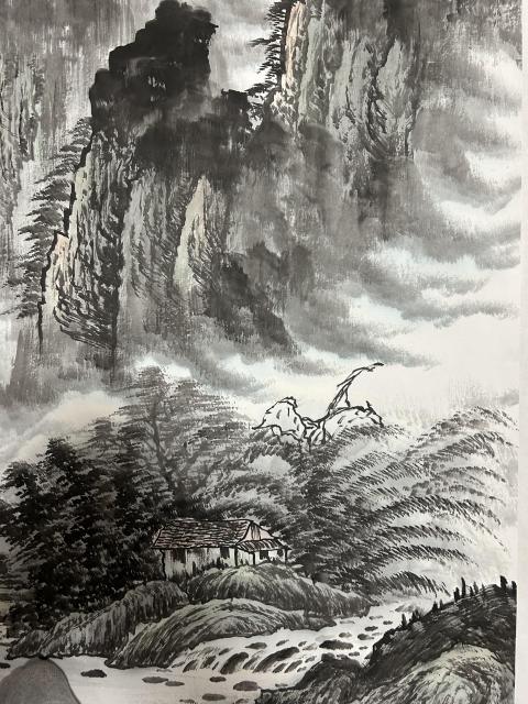 古玩字畫(huà)伍輝平老師精品山水《奇峰春雨》拍賣(mài),當(dāng)前價(jià)格578元