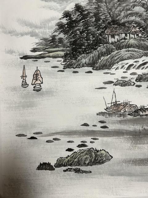古玩字畫(huà)伍輝平老師精品山水《奇峰春雨》拍賣(mài),當(dāng)前價(jià)格578元