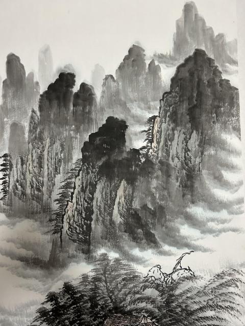 古玩字畫(huà)伍輝平老師精品山水《奇峰春雨》拍賣(mài),當(dāng)前價(jià)格578元