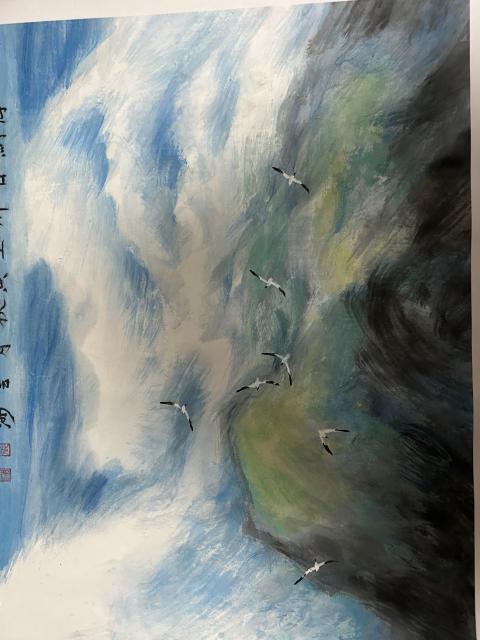 古玩字畫張云海老師精品國畫(海納百川)拍賣,當前價格650元